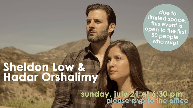 Banner Image for Sheldon Low and Hadar Orshalimy in Concert: A FREE EVENT!
